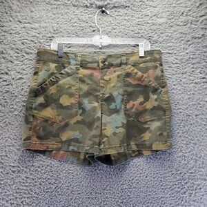 Supplies Shorts Womens 12 Green Camo Print Stretch Cotton Blend Pockets Casual